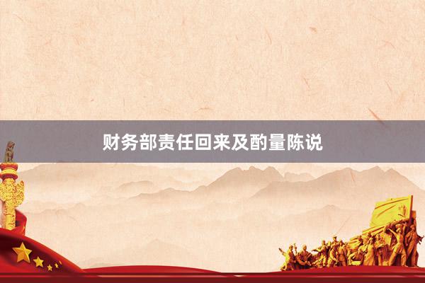 财务部责任回来及酌量陈说